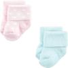 imageLuvable Friends Baby Newborn and Baby Terry SocksCoral Mint Aztec