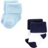 imageLuvable Friends Baby Newborn and Baby Terry SocksMint Navy Stripes 12pack