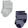 imageLuvable Friends Baby Newborn and Baby Terry SocksMint Navy Stripes 12pack