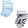 imageLuvable Friends Baby Newborn and Baby Terry SocksMint Navy Stripes 12pack