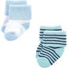 imageLuvable Friends Baby Newborn and Baby Terry SocksMint Navy Stripes 12pack