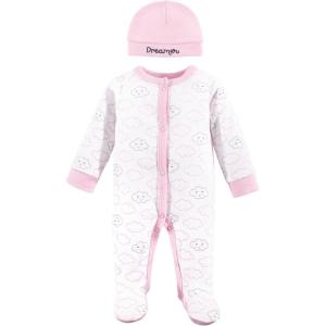 imageLuvable Friends Baby Girls Cotton Preemie Sleep and Play and CapGirl Cloud