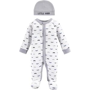 imageLuvable Friends Baby Girls Cotton Preemie Sleep and Play and CapMustache