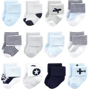 imageLuvable Friends Baby Newborn and Baby Terry SocksAirplane 12pack