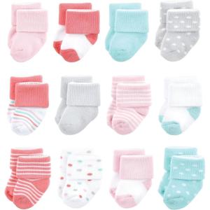 imageLuvable Friends Baby Newborn and Baby Terry SocksCoral Dots