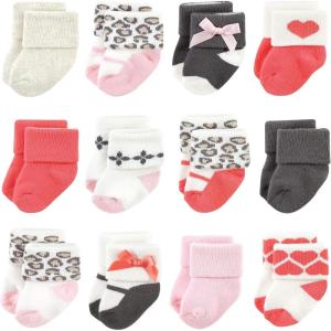 imageLuvable Friends Baby Newborn and Baby Terry SocksLeopard 12pack