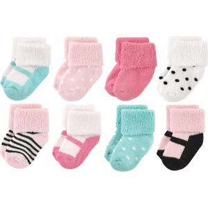 imageLuvable Friends Baby Newborn and Baby Terry SocksMint Pink Mary Janes 8pack