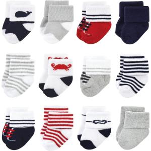 imageLuvable Friends Baby Newborn and Baby Terry SocksNautical 12pack