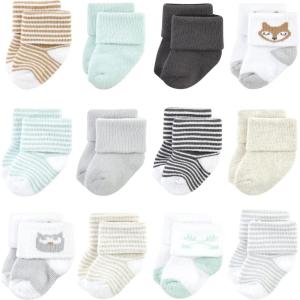 imageLuvable Friends Baby Newborn and Baby Terry SocksOwl 12pack