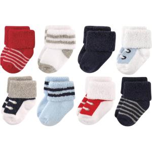 imageLuvable Friends Baby Newborn and Baby Terry SocksRed Navy Sneakers 8pack