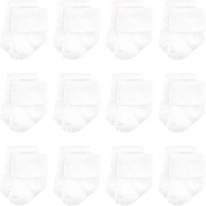 imageLuvable Friends Baby Newborn and Baby Terry SocksWhite 12pack