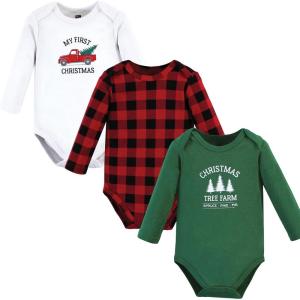 imageLuvable Friends Hudson Baby Bodysuits 3pkHoliday Evergreen