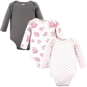 imageLuvable Friends Hudson Baby Bodysuits 3pkPink Bloom Pattern