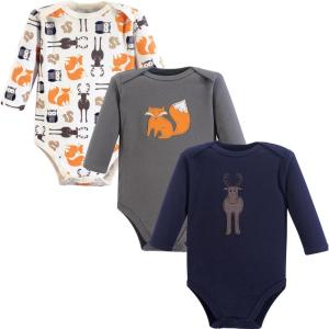 imageLuvable Friends Hudson Baby Bodysuits 3pkWoodland Gray