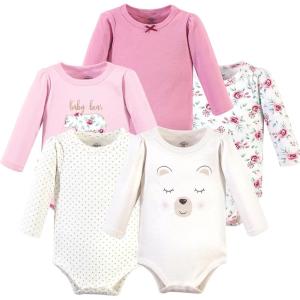 imageLuvable Friends Hudson Baby Bodysuits 5pkPink Bear Blossoms