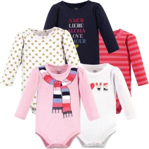 imageLuvable Friends Hudson Baby Bodysuits 5pkPink Scarf