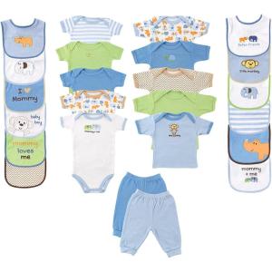 imageLuvable Friends Unisex Baby Layette Gift CubeBlue Safari
