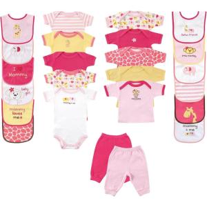 imageLuvable Friends Unisex Baby Layette Gift CubePink Safari
