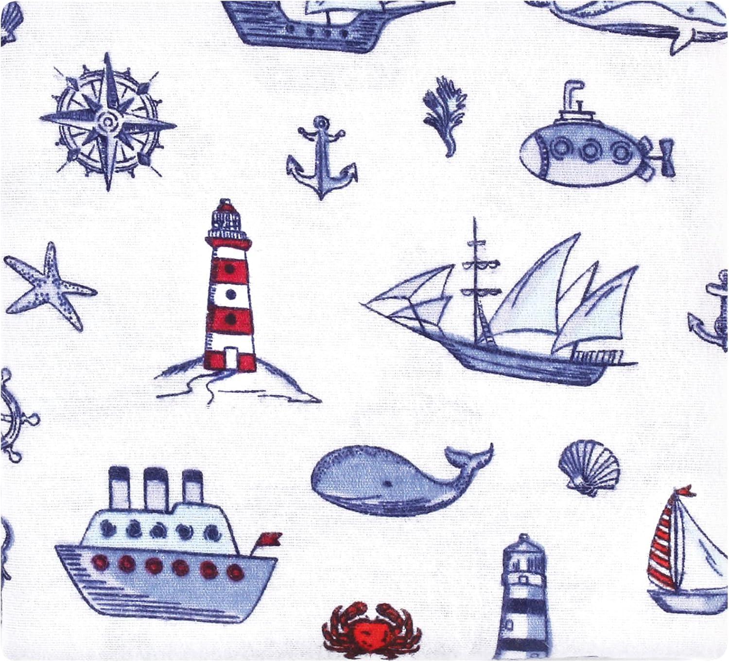 imageLuvable Friends Hudson Baby Flannel Receiving Blankets 7pkCoastal Lighthouse