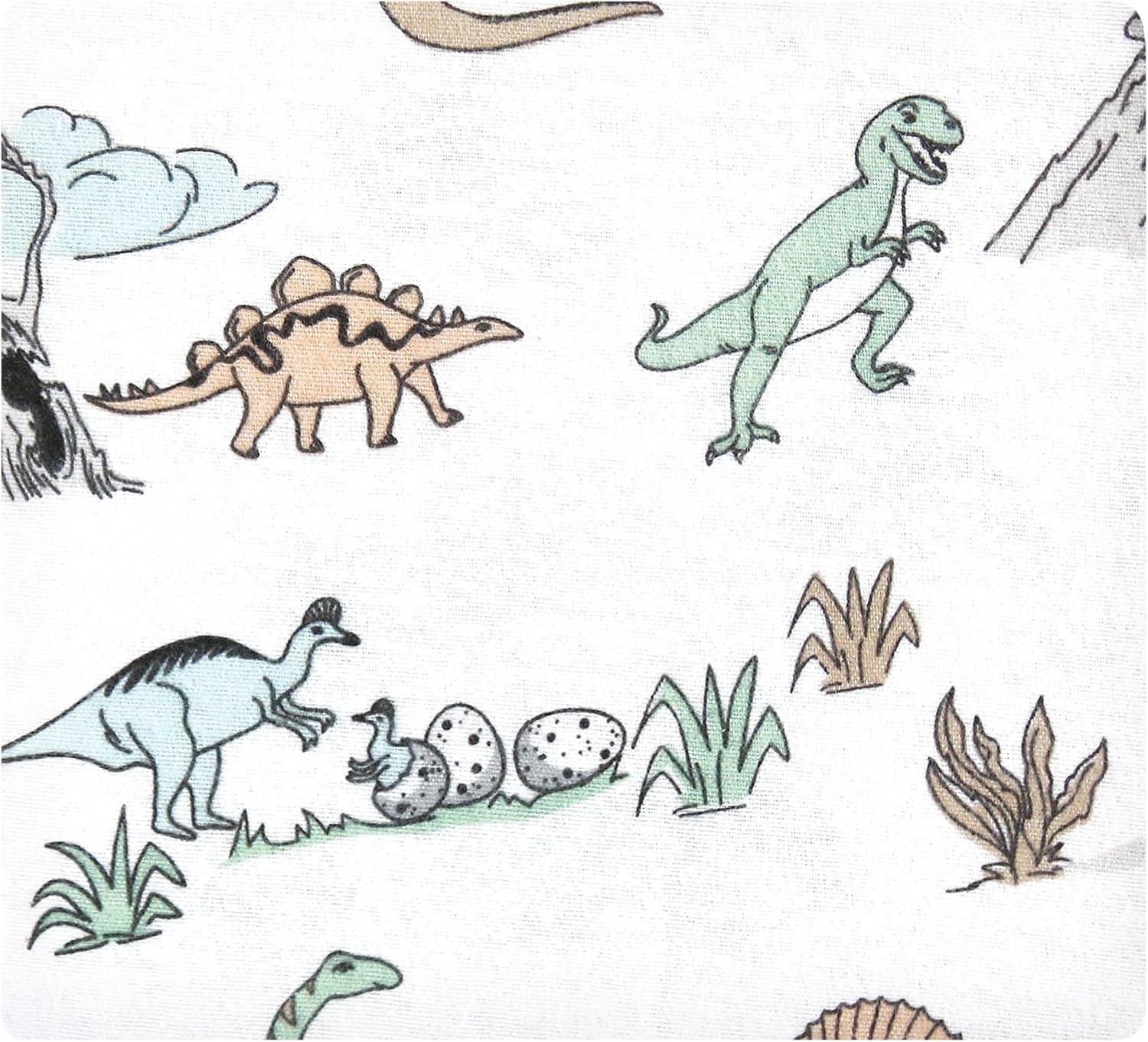 imageLuvable Friends Hudson Baby Flannel Receiving Blankets 7pkGray Dinosaur Journey