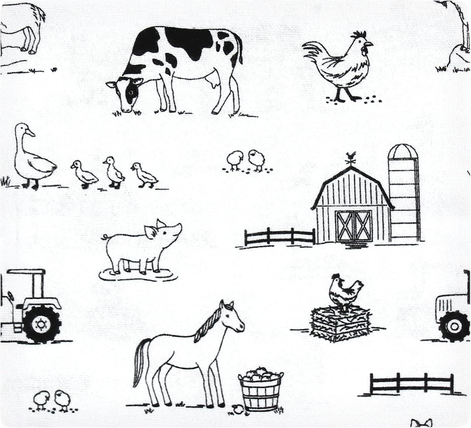 imageLuvable Friends Hudson Baby Flannel Receiving Blankets 7pkNeutral Farm Animals