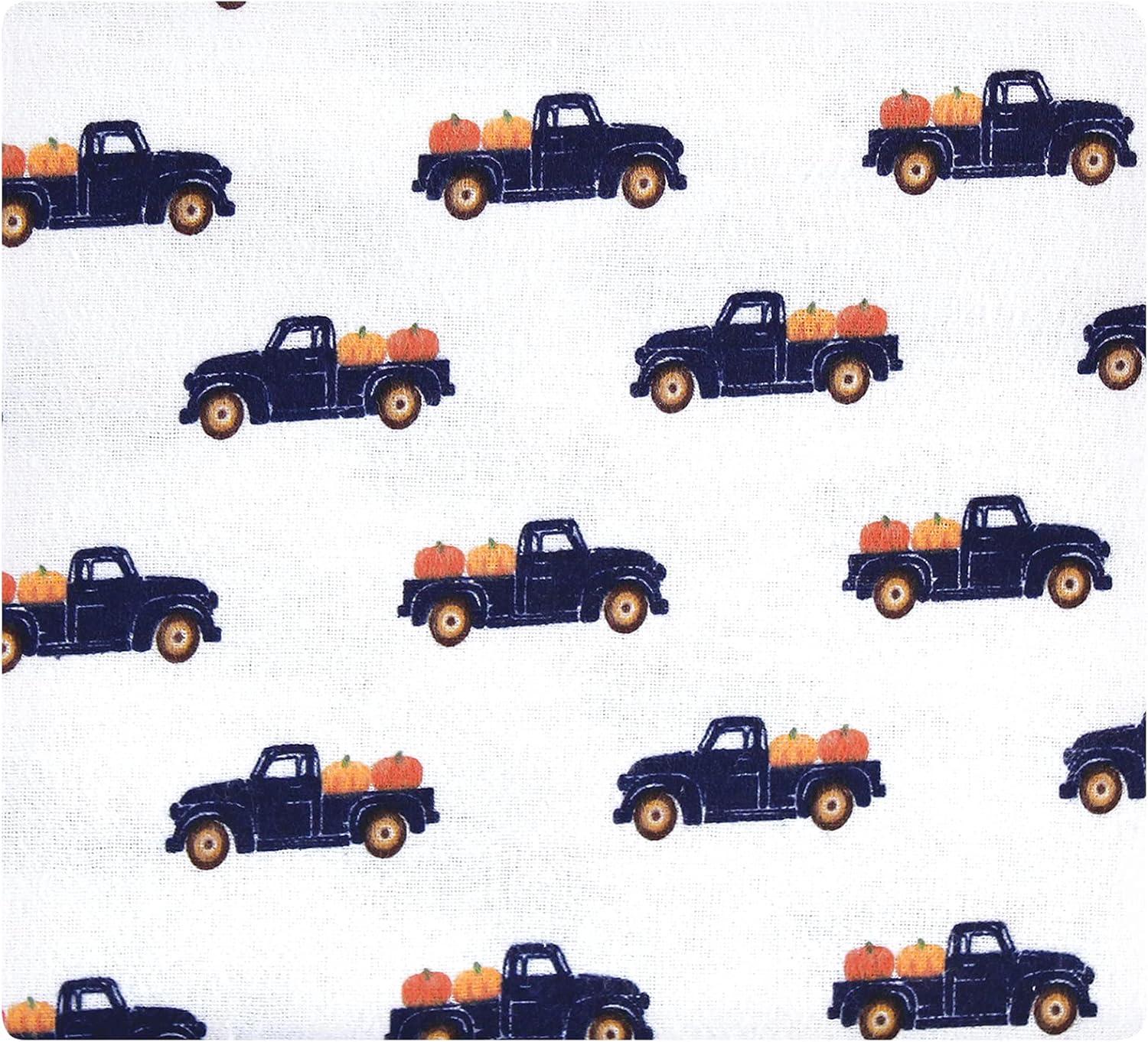 imageLuvable Friends Little Treasure Flannel Receiving Blankets 7pkAutumn Pumpkin Truck