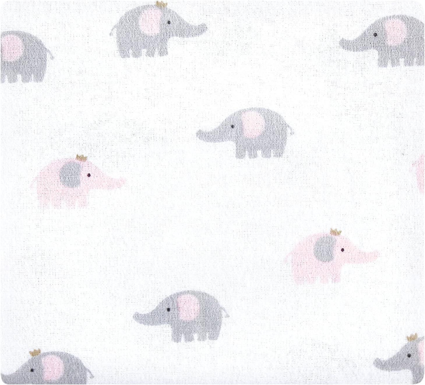 imageLuvable Friends Little Treasure Flannel Receiving Blankets 7pkElephant Serenity Pink