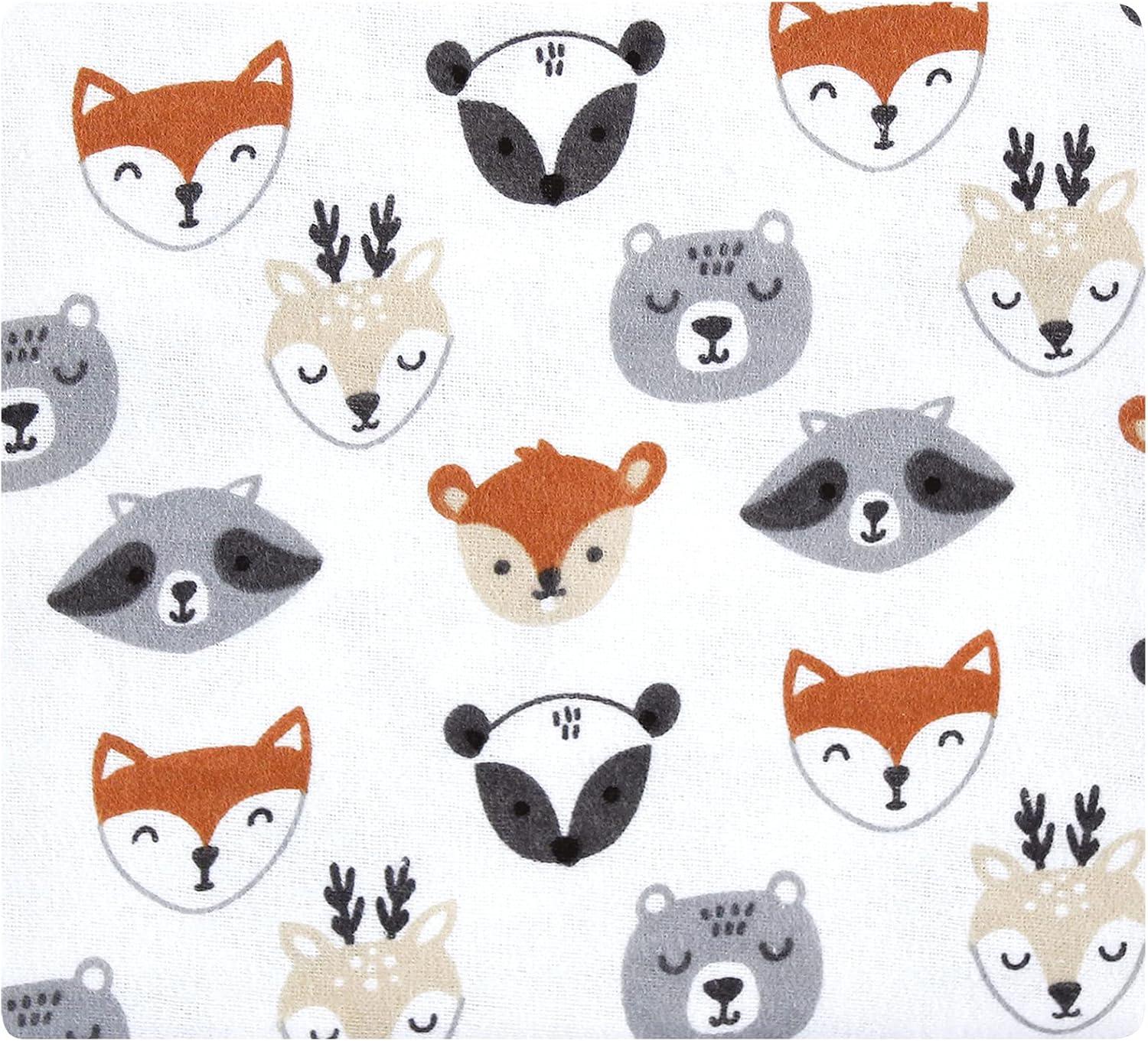 imageLuvable Friends Little Treasure Flannel Receiving Blankets 7pkForest Woodland Gray