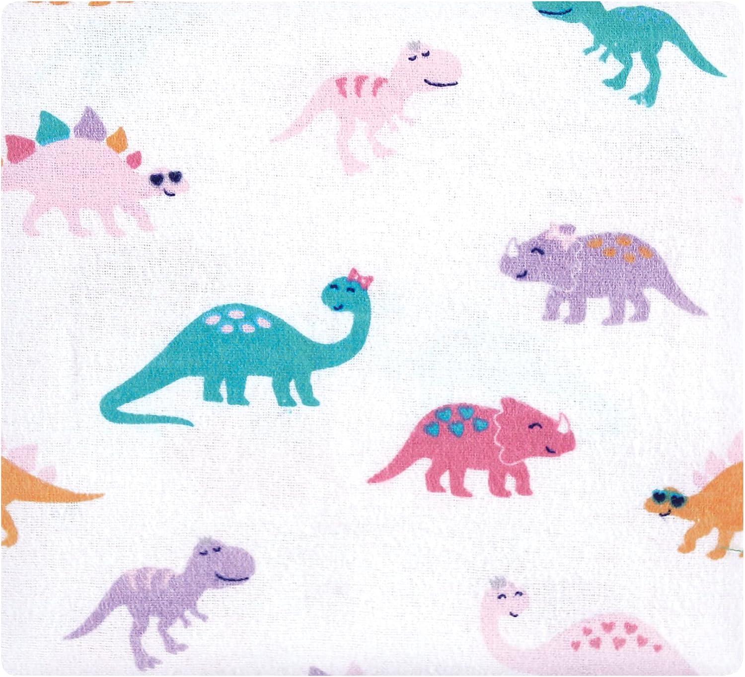imageLuvable Friends Little Treasure Flannel Receiving Blankets 7pkPink Dinosaur