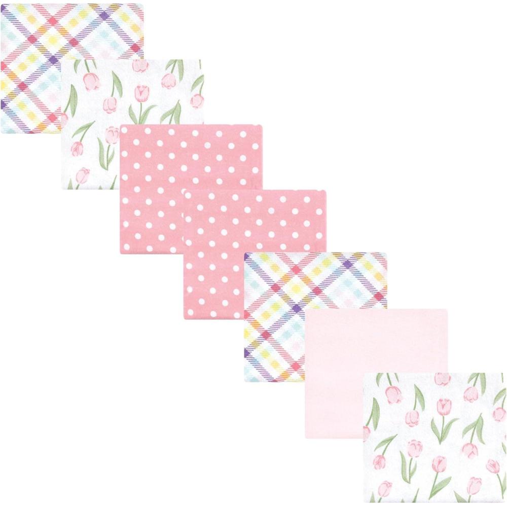 imageLuvable Friends Hudson Baby Flannel Receiving Blankets 7pkBlossom Tulip