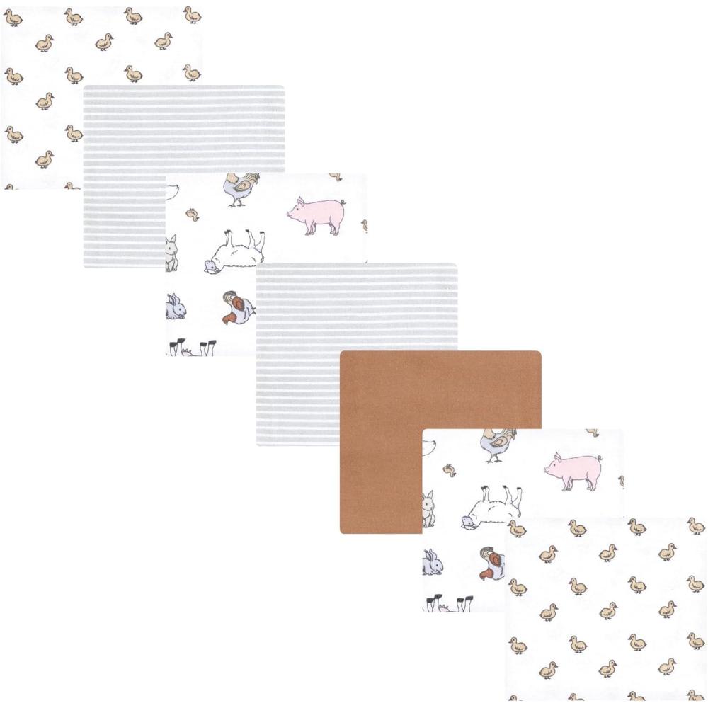 imageLuvable Friends Hudson Baby Flannel Receiving Blankets 7pkFarm Pals