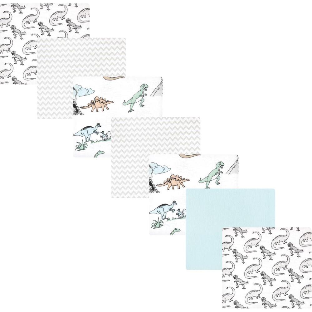 imageLuvable Friends Hudson Baby Flannel Receiving Blankets 7pkGray Dinosaur Journey