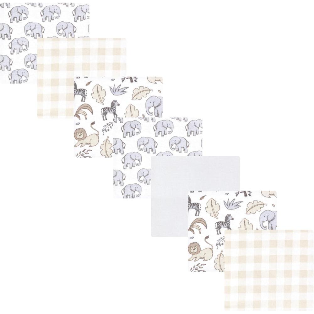 imageLuvable Friends Hudson Baby Flannel Receiving Blankets 7pkGray Neutral Safari