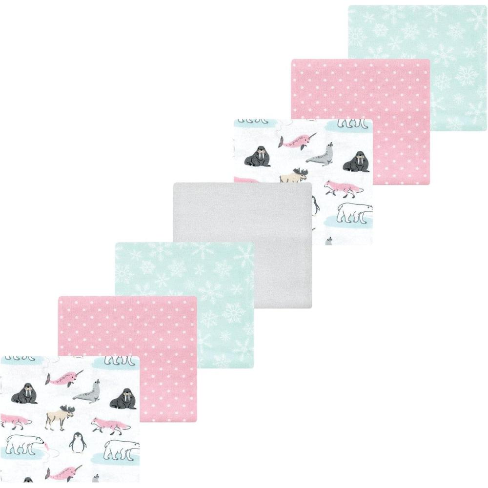 imageLuvable Friends Hudson Baby Flannel Receiving Blankets 7pkPink Arctic Pals