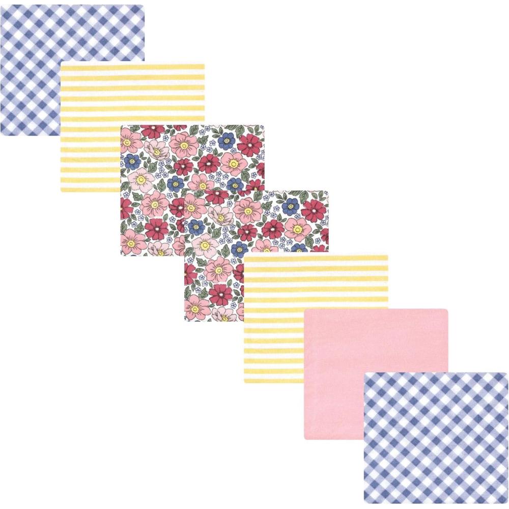 imageLuvable Friends Hudson Baby Flannel Receiving Blankets 7pkPink Blue Floral