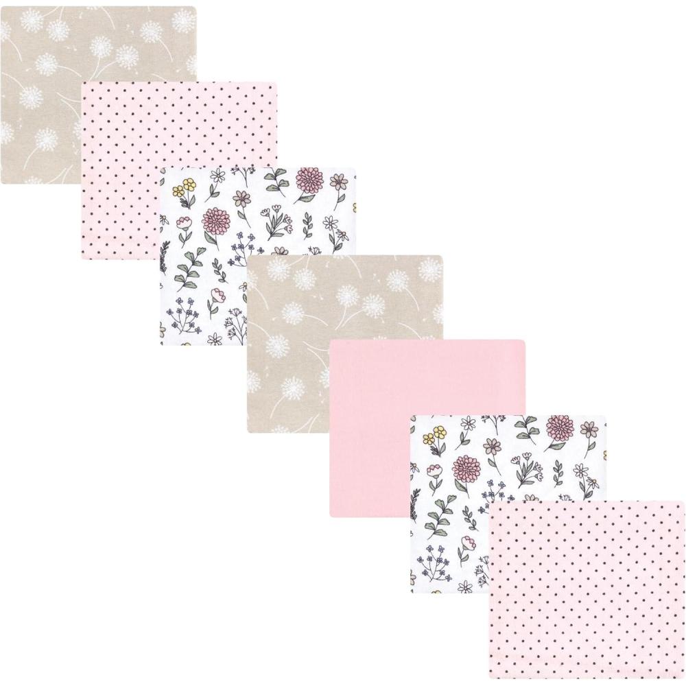 imageLuvable Friends Hudson Baby Flannel Receiving Blankets 7pkPink Dandelion