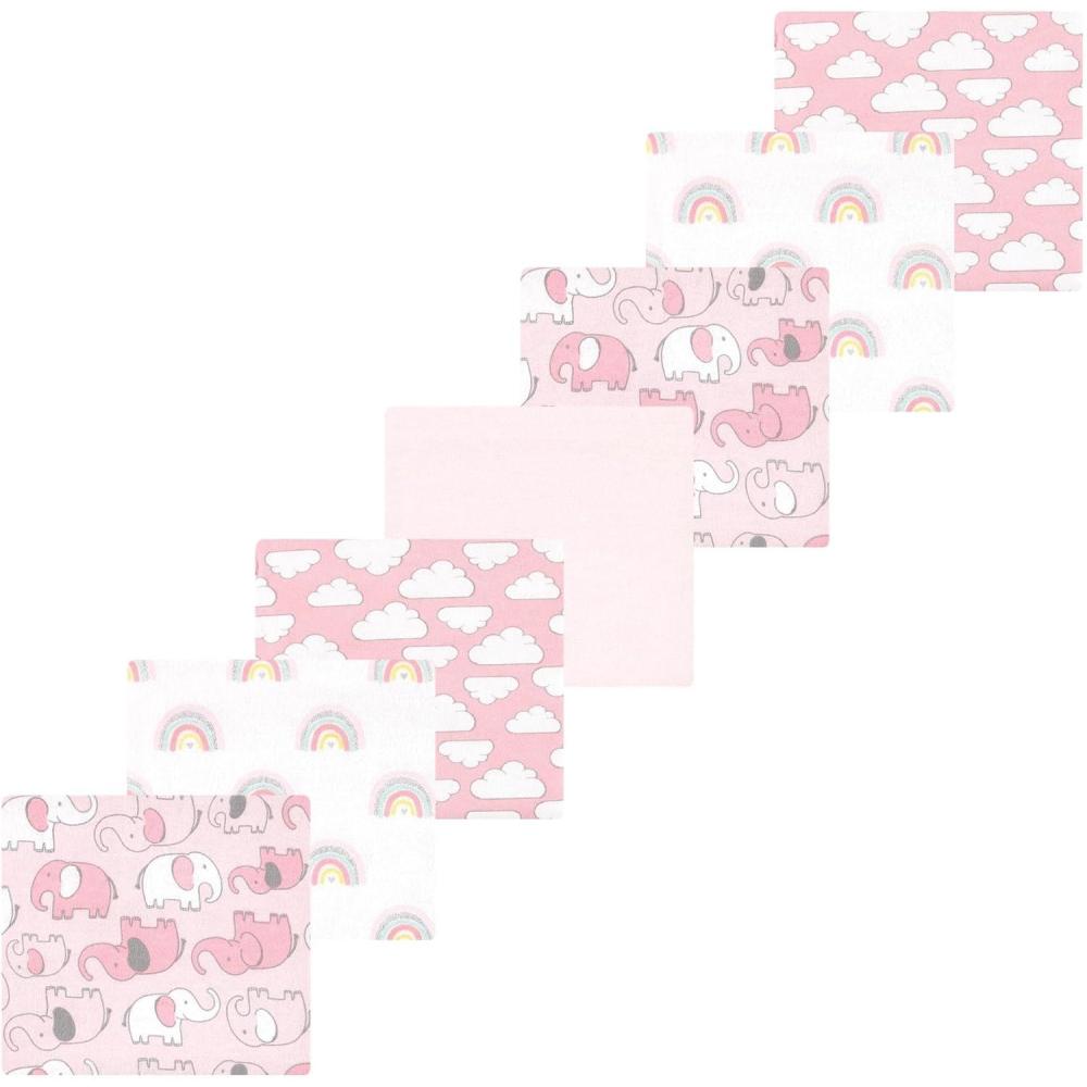imageLuvable Friends Hudson Baby Flannel Receiving Blankets 7pkPink Elephant Parade