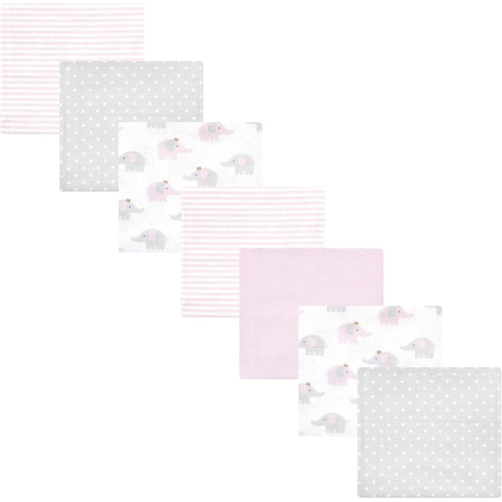 imageLuvable Friends Hudson Baby Flannel Receiving Blankets 7pkPurple Elephants