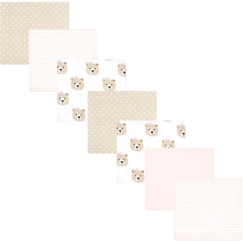 imageLuvable Friends Hudson Baby Flannel Receiving Blankets 7pkRosy Taupe Bear