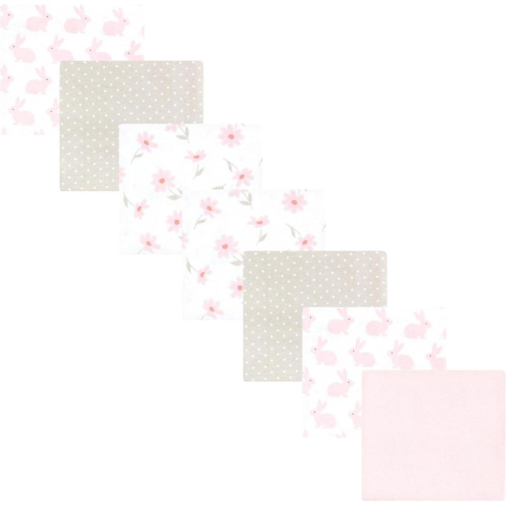imageLuvable Friends Hudson Baby Flannel Receiving Blankets 7pkSweet Honeycomb Pink