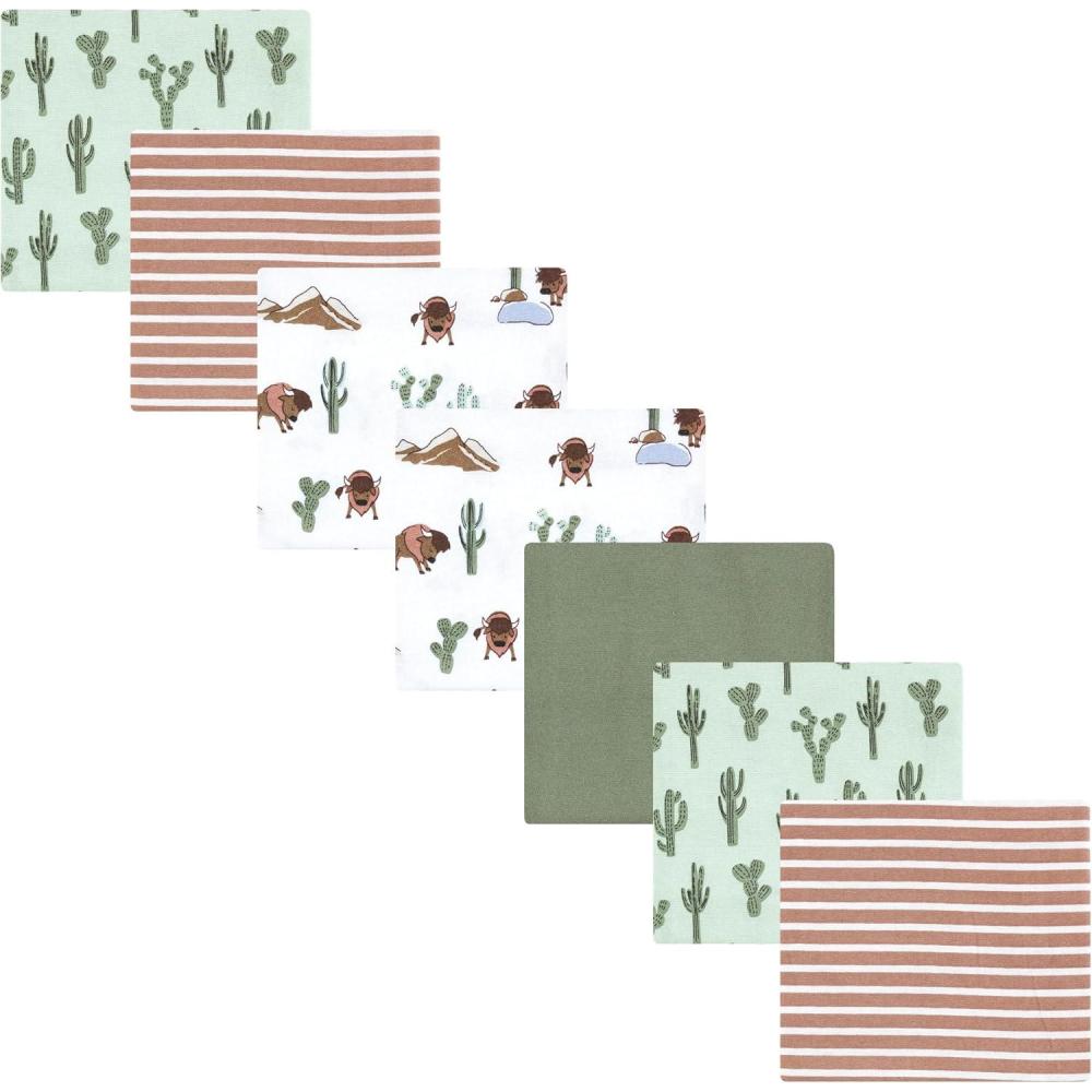 imageLuvable Friends Hudson Baby Flannel Receiving Blankets 7pkWoodland Green