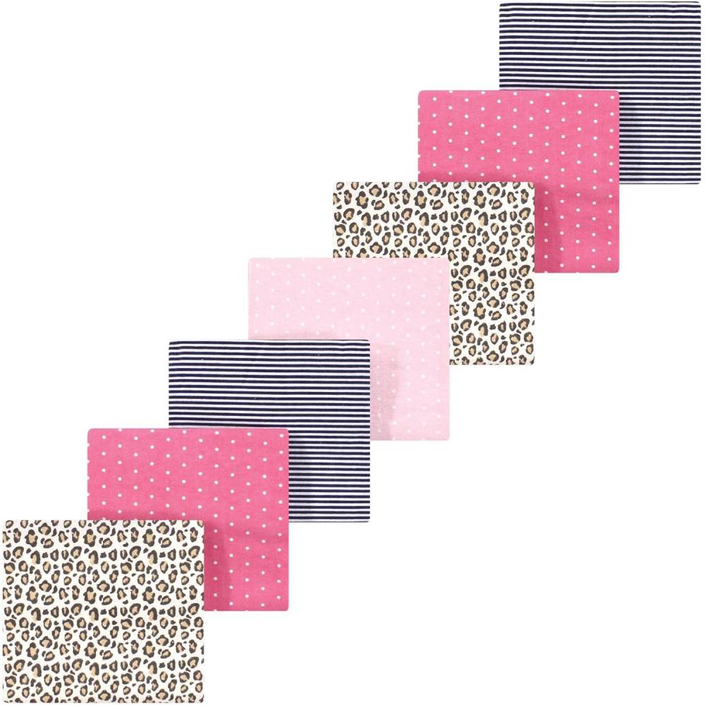 imageLuvable Friends Little Treasure Flannel Receiving Blankets 7pkAnimal Leopard