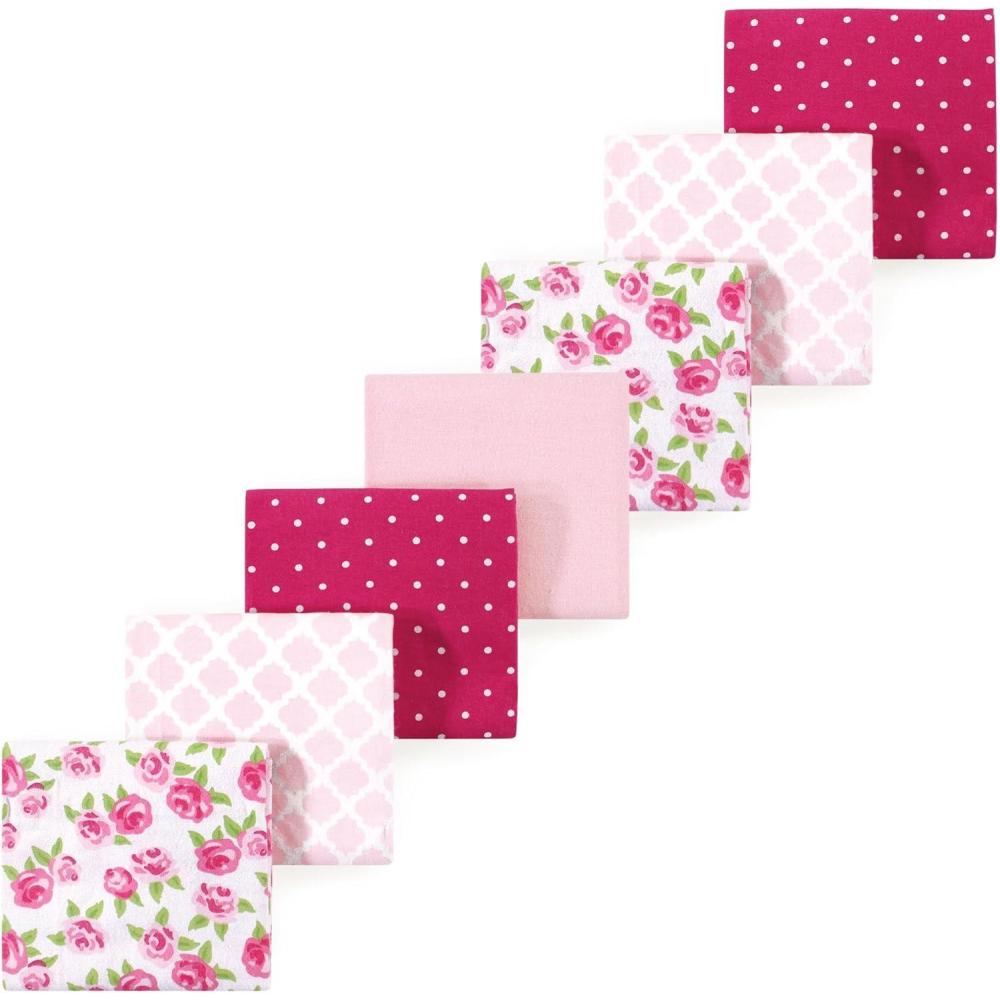 imageLuvable Friends Little Treasure Flannel Receiving Blankets 7pkBlushing Rose
