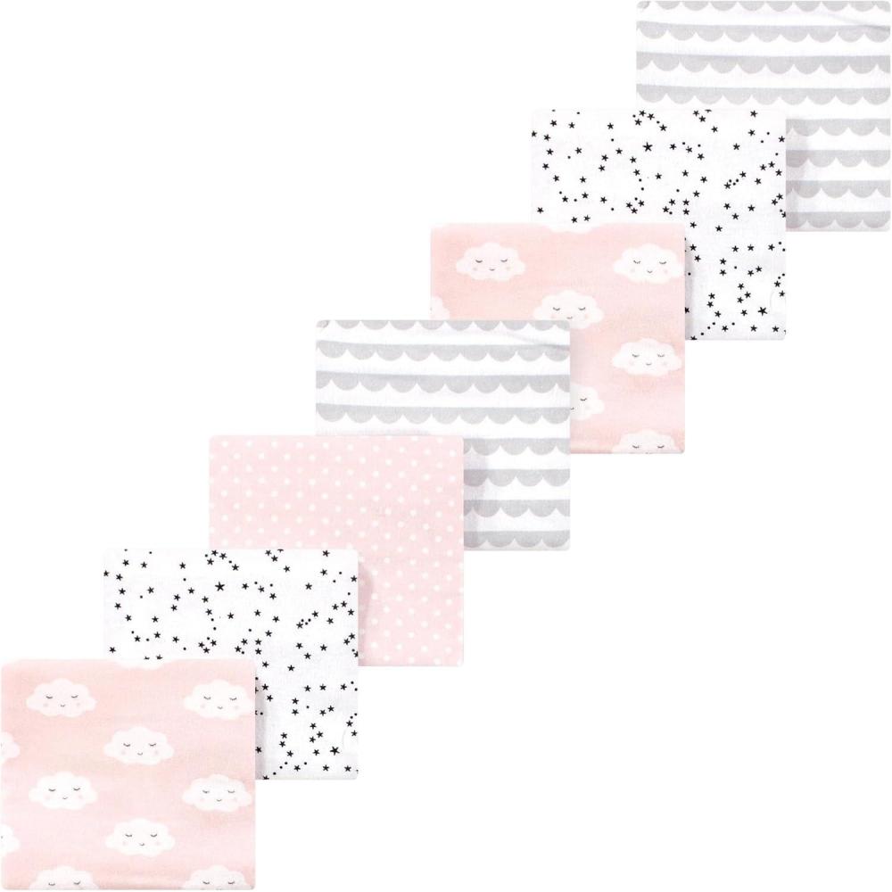 imageLuvable Friends Little Treasure Flannel Receiving Blankets 7pkCloudy Dream