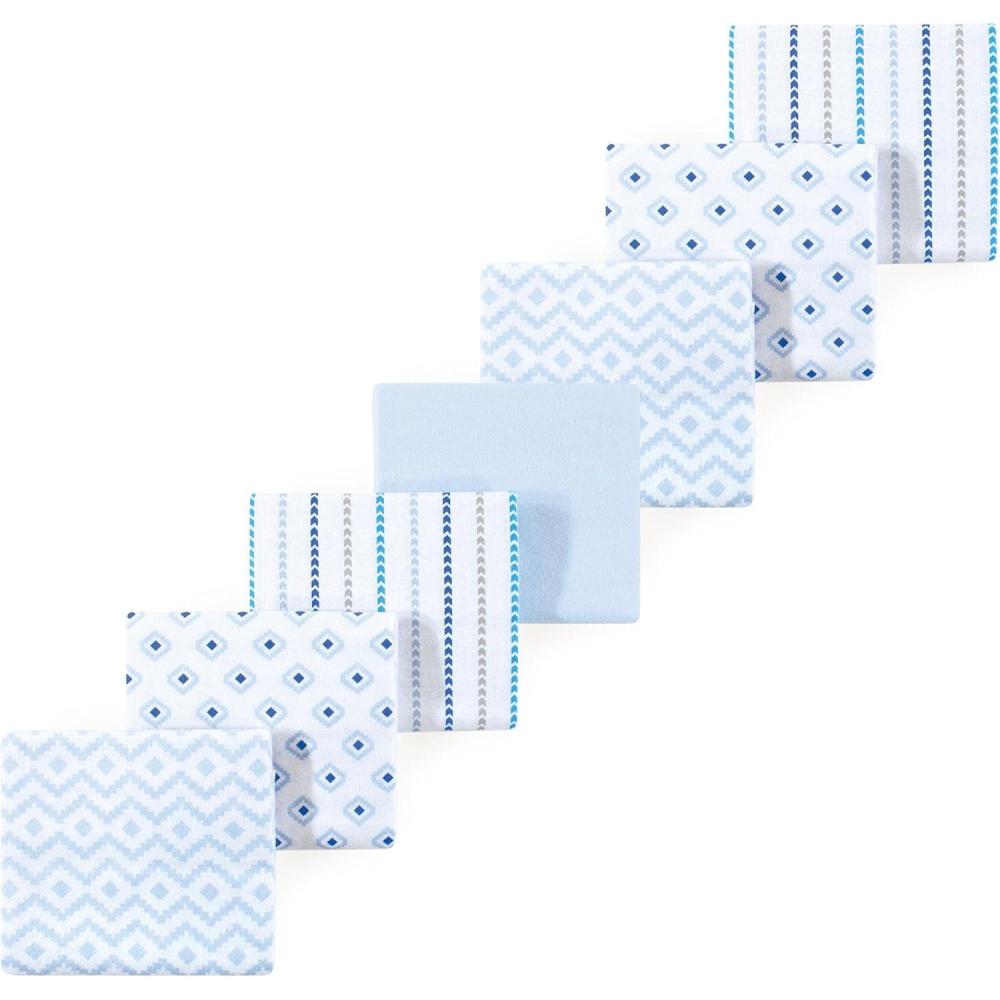 imageLuvable Friends Little Treasure Flannel Receiving Blankets 7pkContemporary Blue Mix