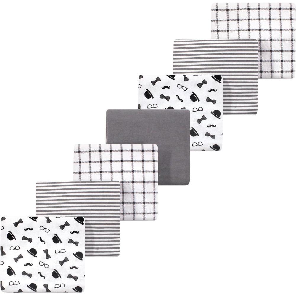 imageLuvable Friends Little Treasure Flannel Receiving Blankets 7pkDapper Lad