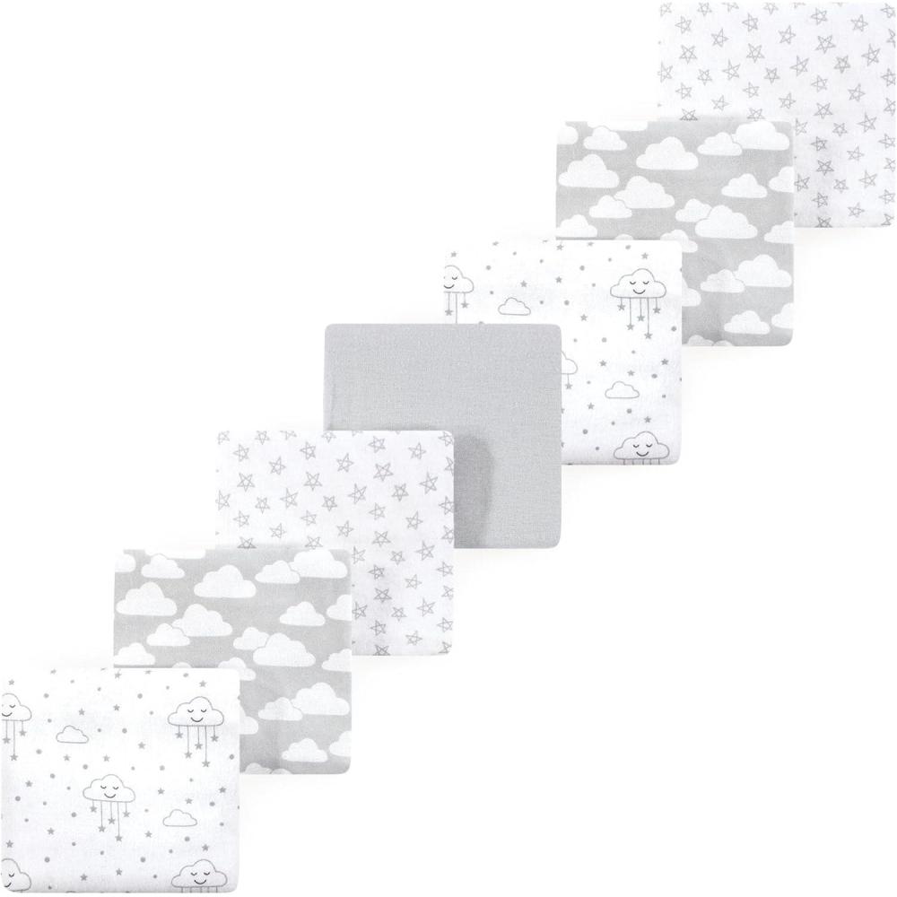 imageLuvable Friends Little Treasure Flannel Receiving Blankets 7pkMisty Gray Cloud