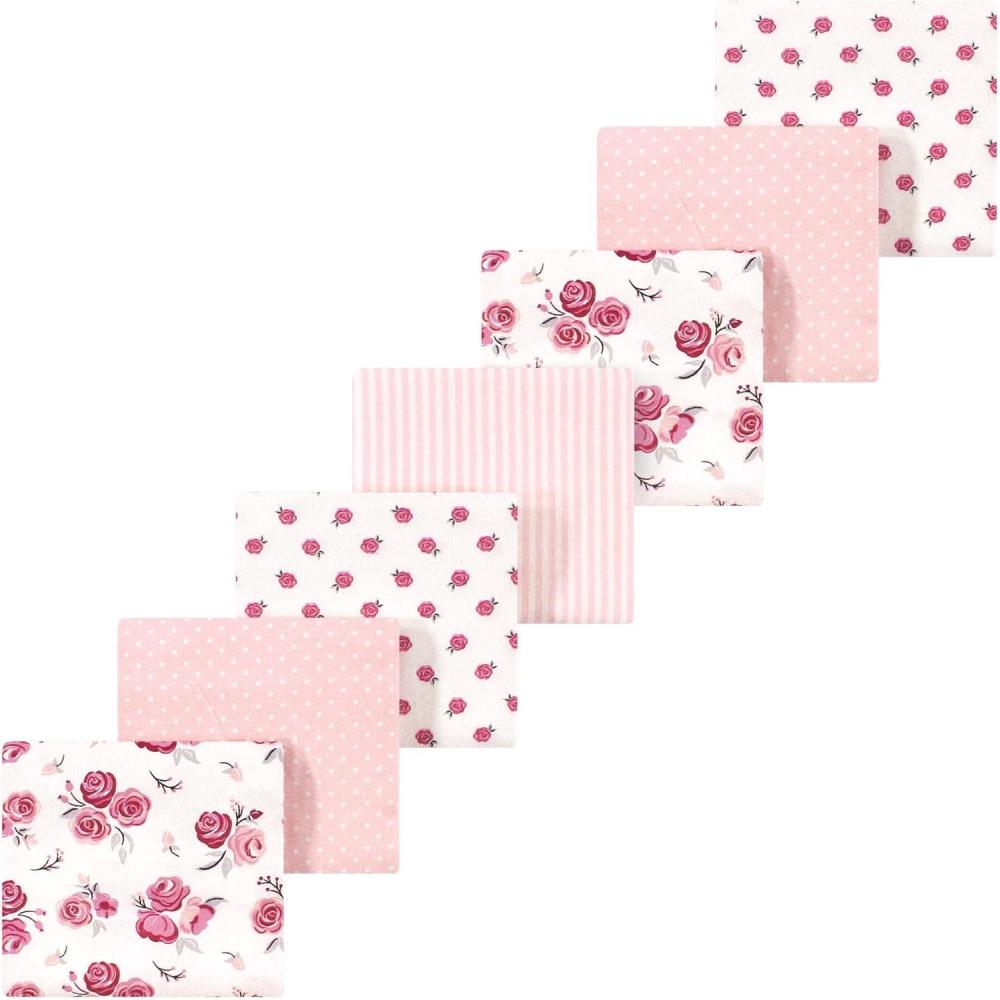 imageLuvable Friends Little Treasure Flannel Receiving Blankets 7pkPastel Rose