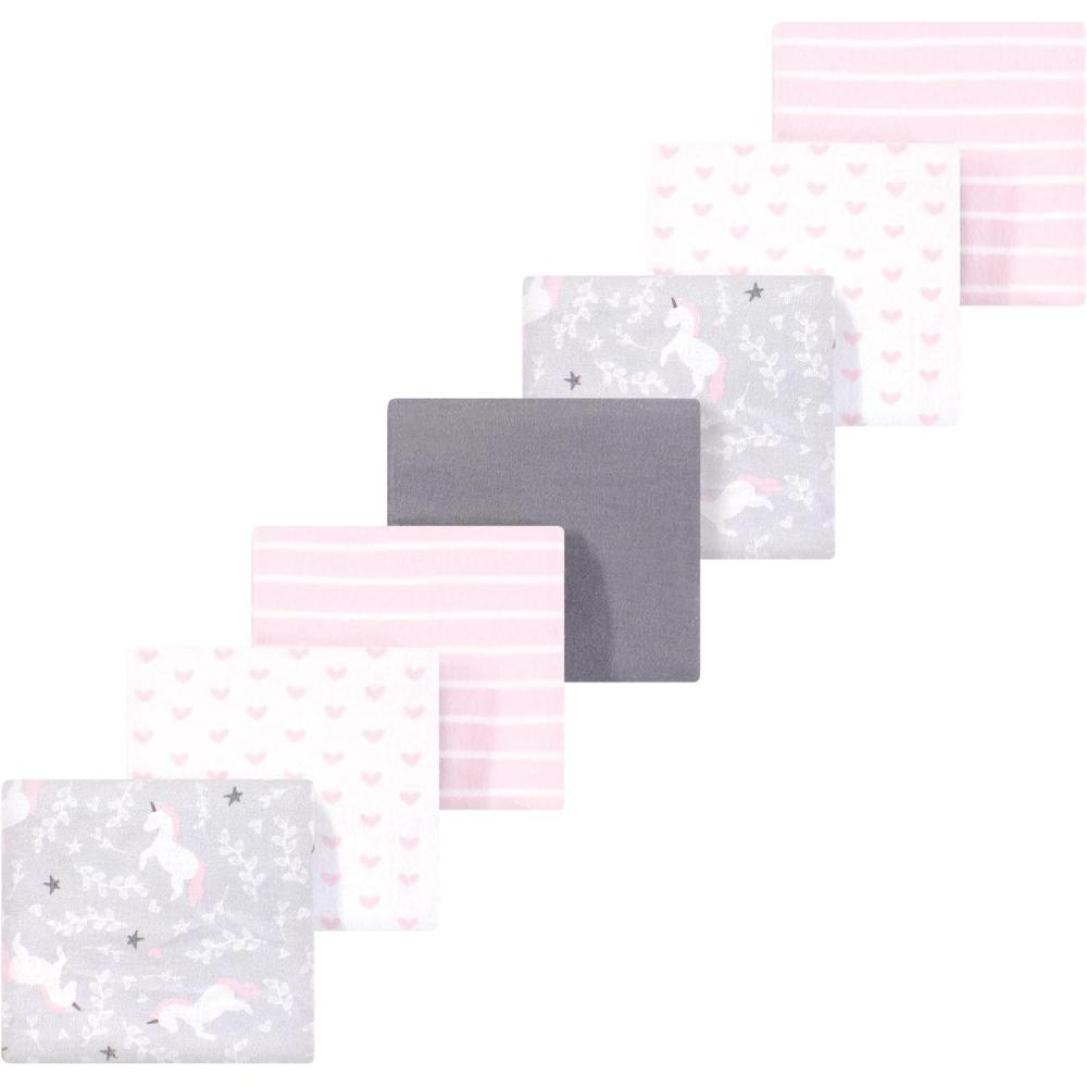 imageLuvable Friends Little Treasure Flannel Receiving Blankets 7pkPlayful Unicorn