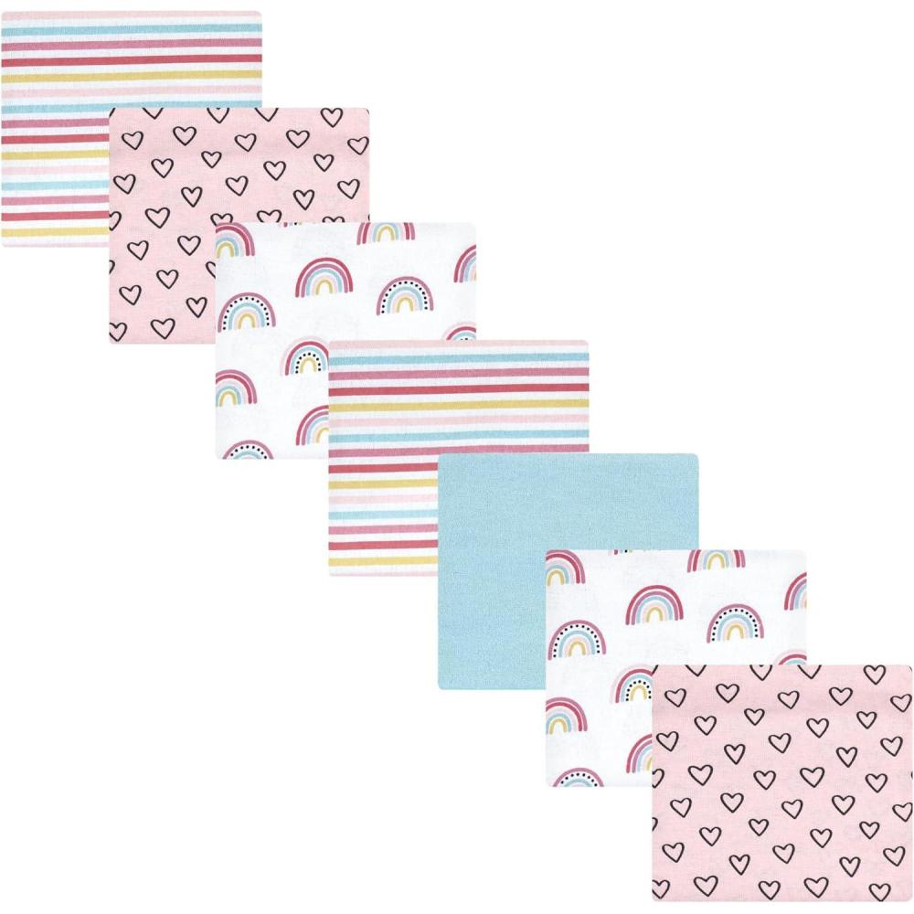 imageLuvable Friends Little Treasure Flannel Receiving Blankets 7pkRainbow Joy